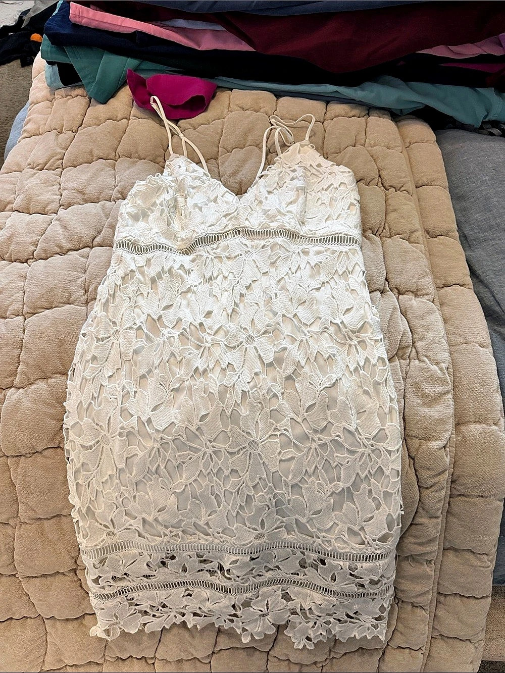 ASTR the label Lace Midi Dress in White
